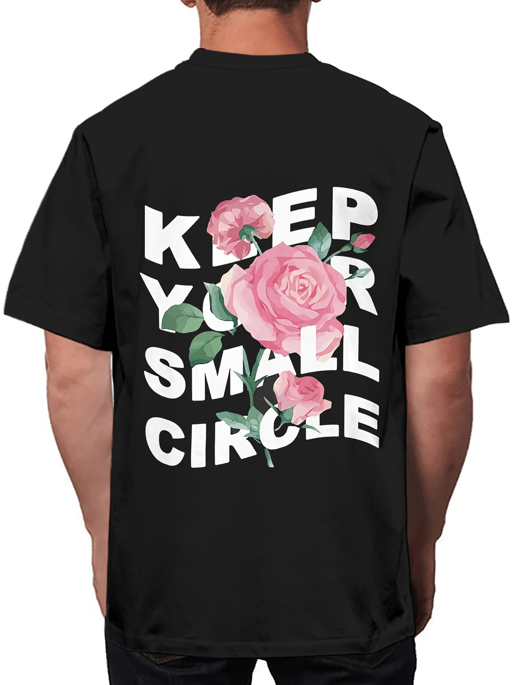 Men's Summer Casual T-shirt - Breathable Polyester Fiber, Round Neck, Short Sleeve, Unique Letter Printing Design, Machine Washable