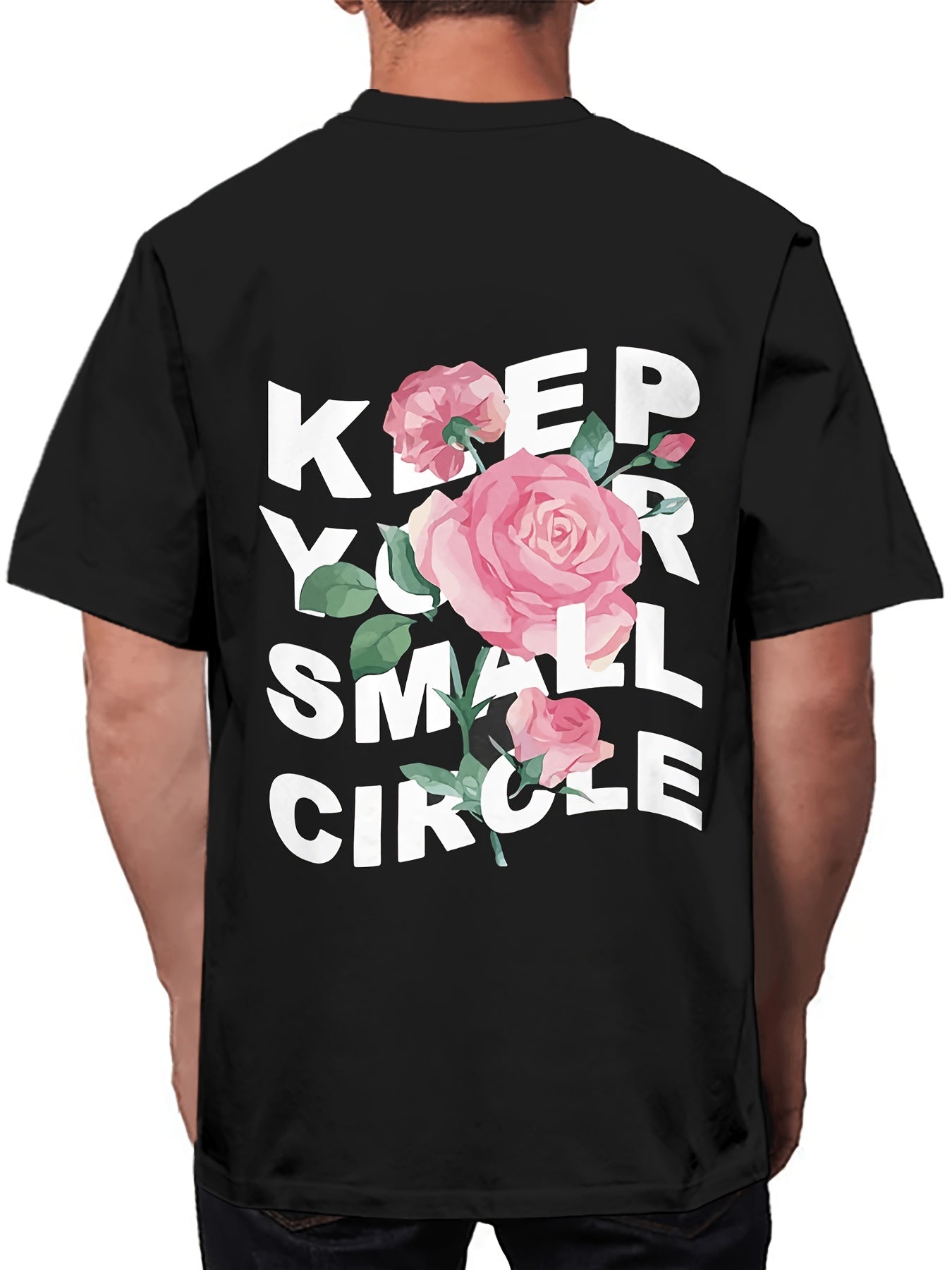 Men's Summer Casual T-shirt - Breathable Polyester Fiber, Round Neck, Short Sleeve, Unique Letter Printing Design, Machine Washable