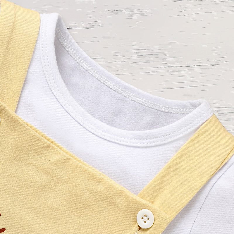Infant Baby Boy Gentleman Outfit Summer Short Sleeve Crew Neck T Shirt First Birthday Suspender Romper Jumpsuit Set