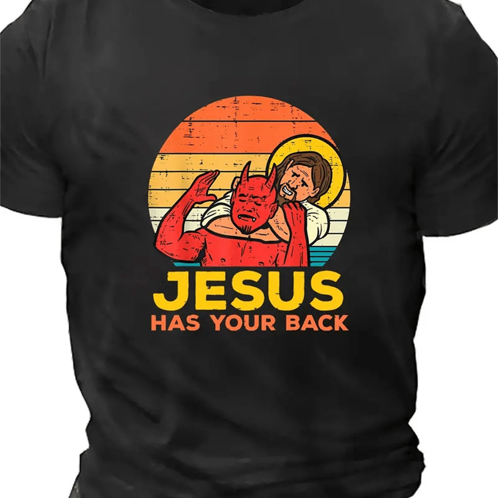 Men's Creative Tops, Casual Short Sleeved Round Neck T-shirts, Summer Outdoor Men's Clothing