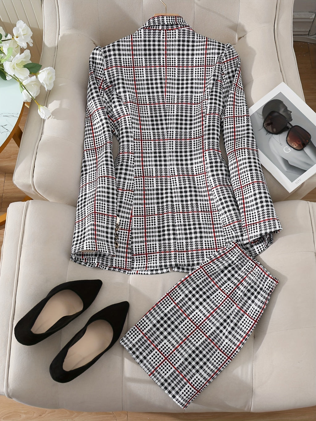 2 piece Skirt Suit Jacket And High Waist Skirt,