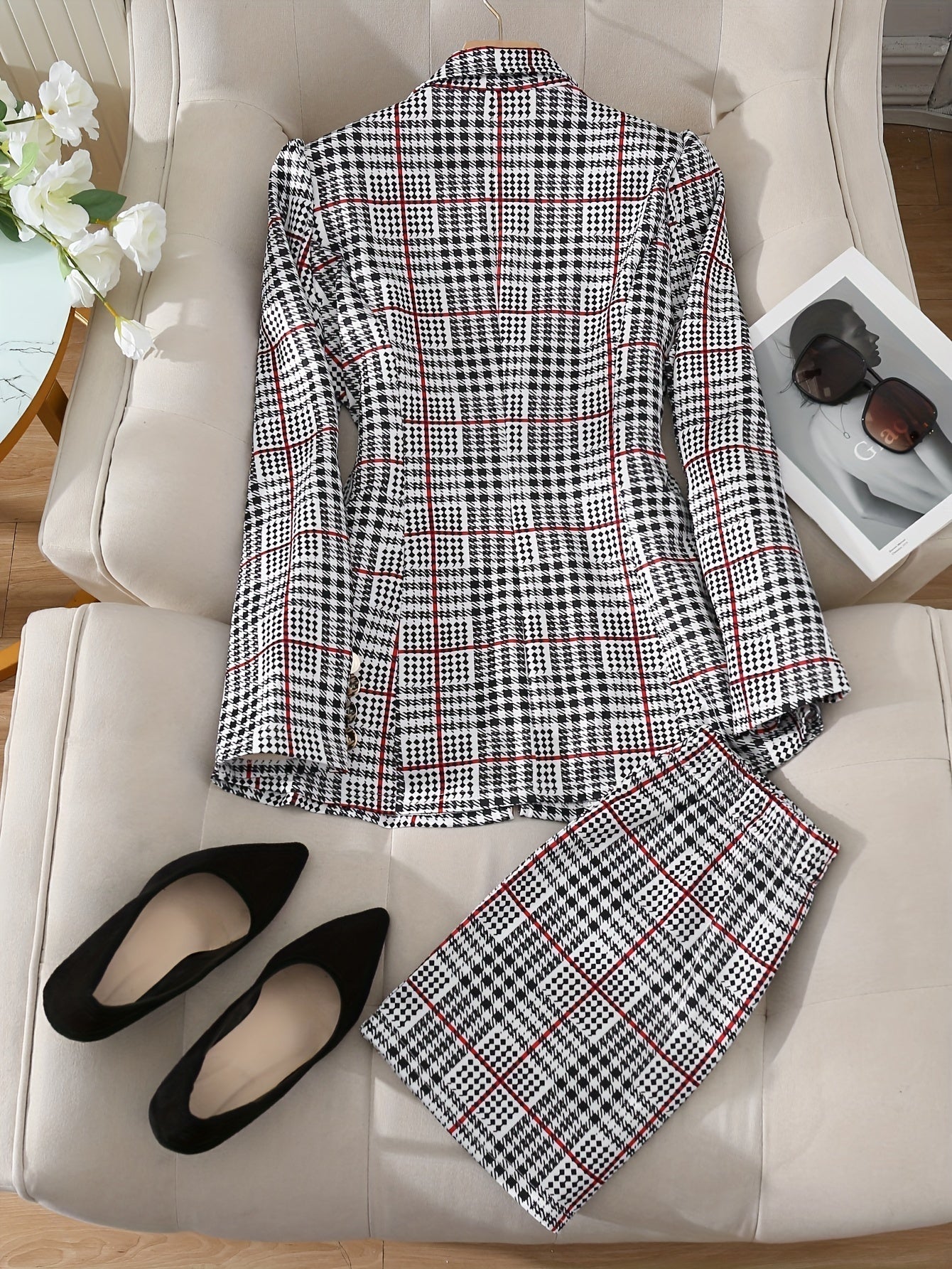 2 piece Skirt Suit Jacket And High Waist Skirt,