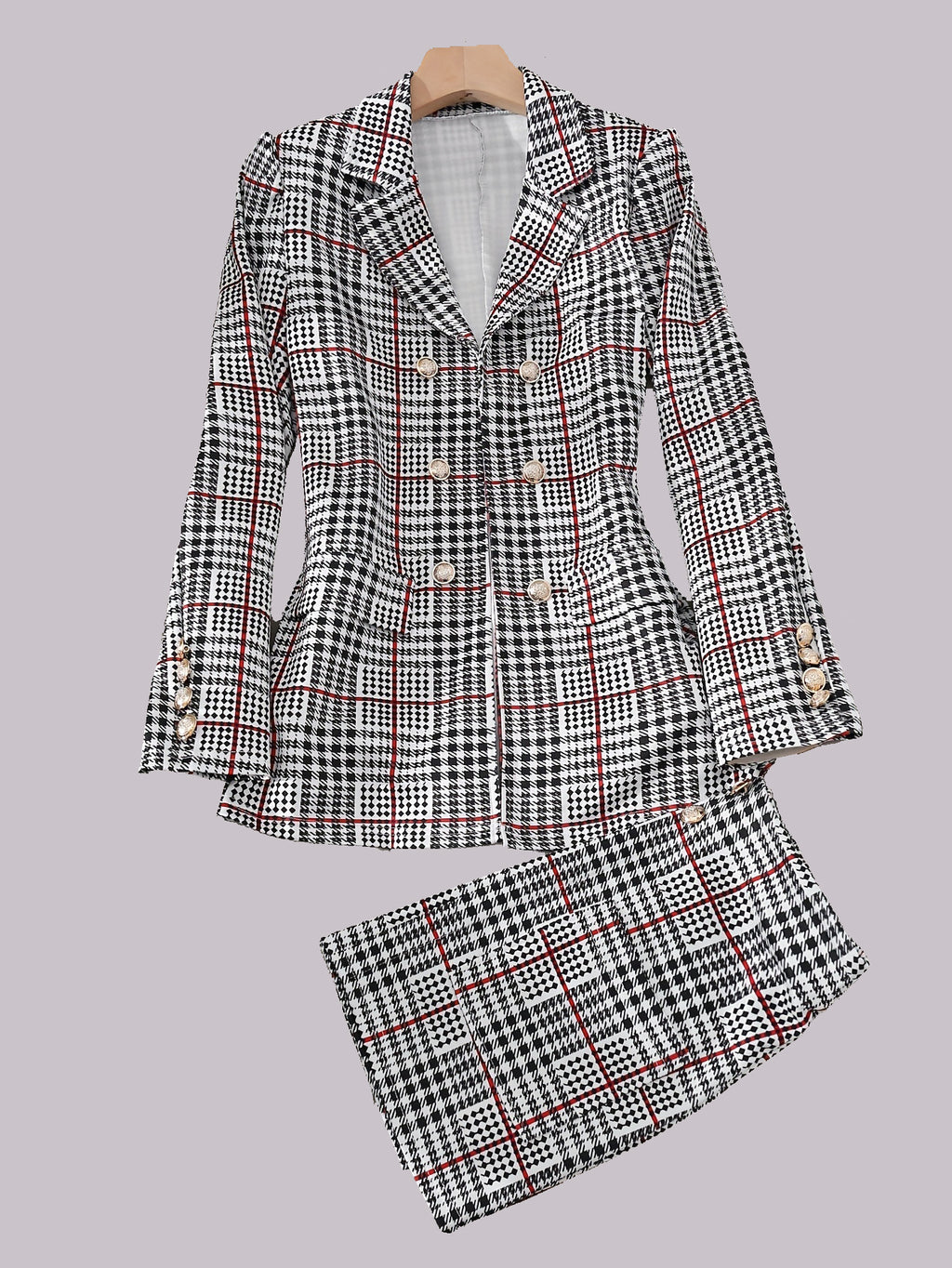 2 piece Skirt Suit Jacket And High Waist Skirt,