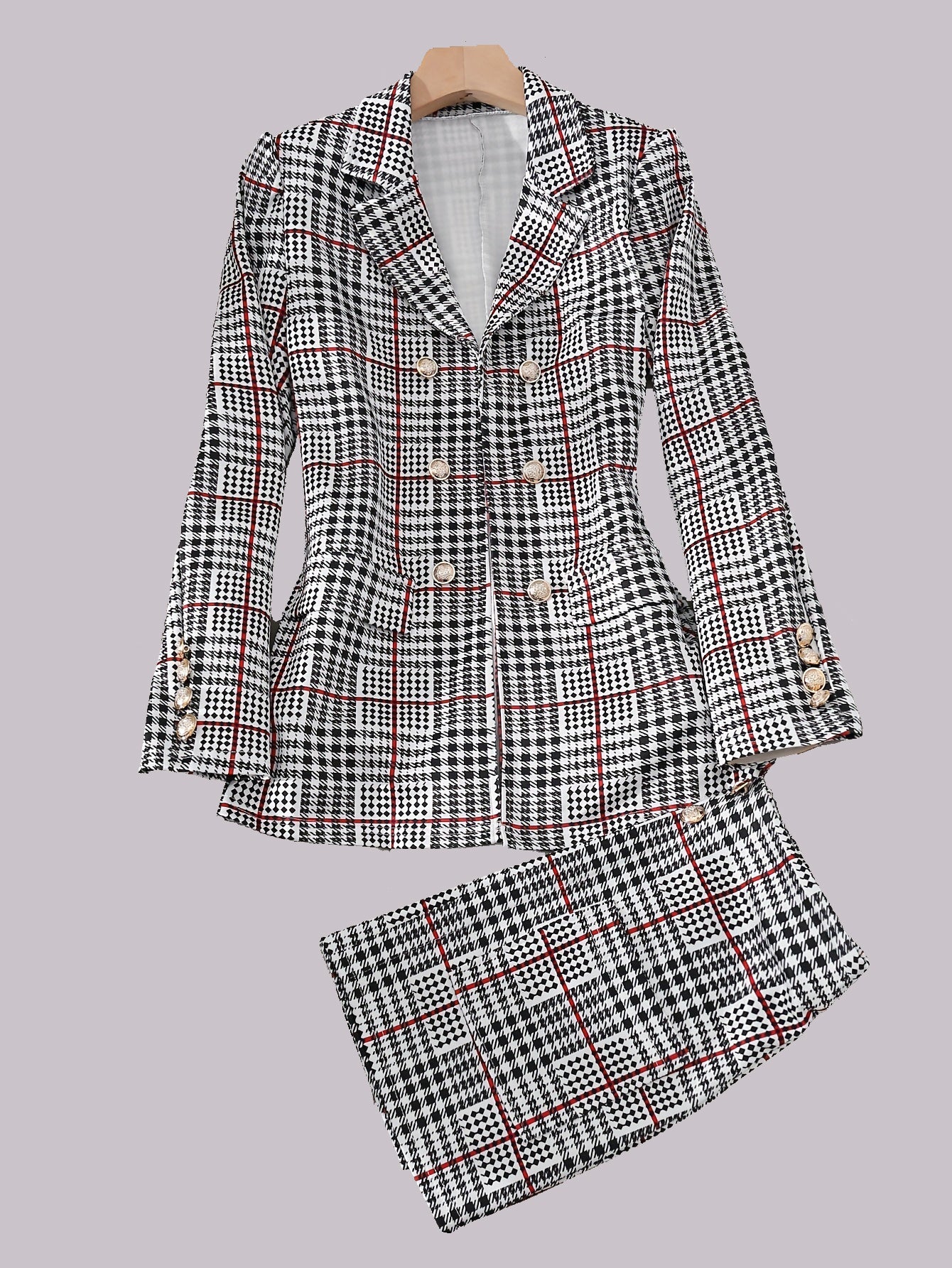 2 piece Skirt Suit Jacket And High Waist Skirt,