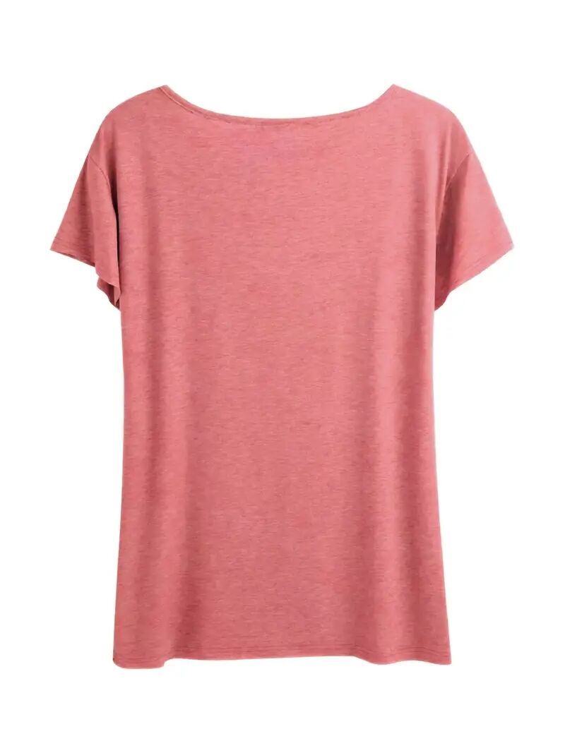 Women's Round Neck V-Sign Gesture Hearts Cute Girl Silhouette Graphic Short Sleeve T-Shirt Summer Top