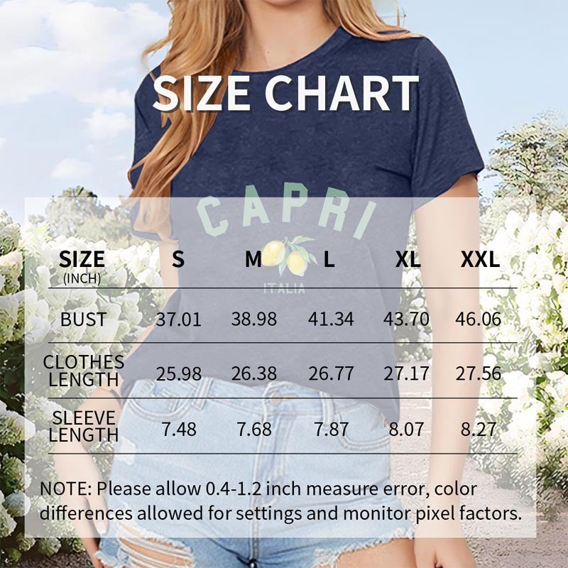 Women's Lemon Print Round Neck T-Shirt Casual Short Sleeve Spring Summer Top