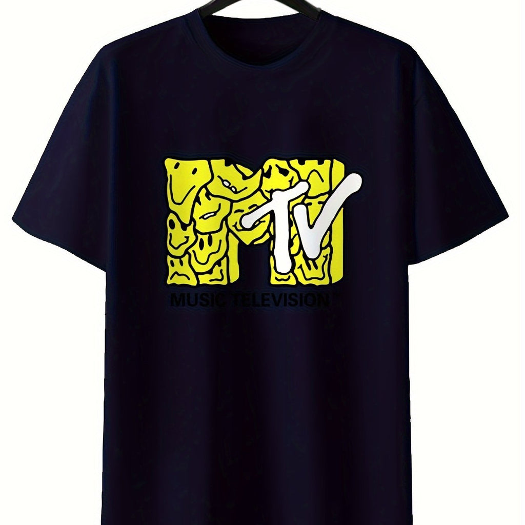 Round Neck Printed T-shirt Casual Short Sleeved Top For Spring And Summer, Personalized And Comfortable For Both Men And Women