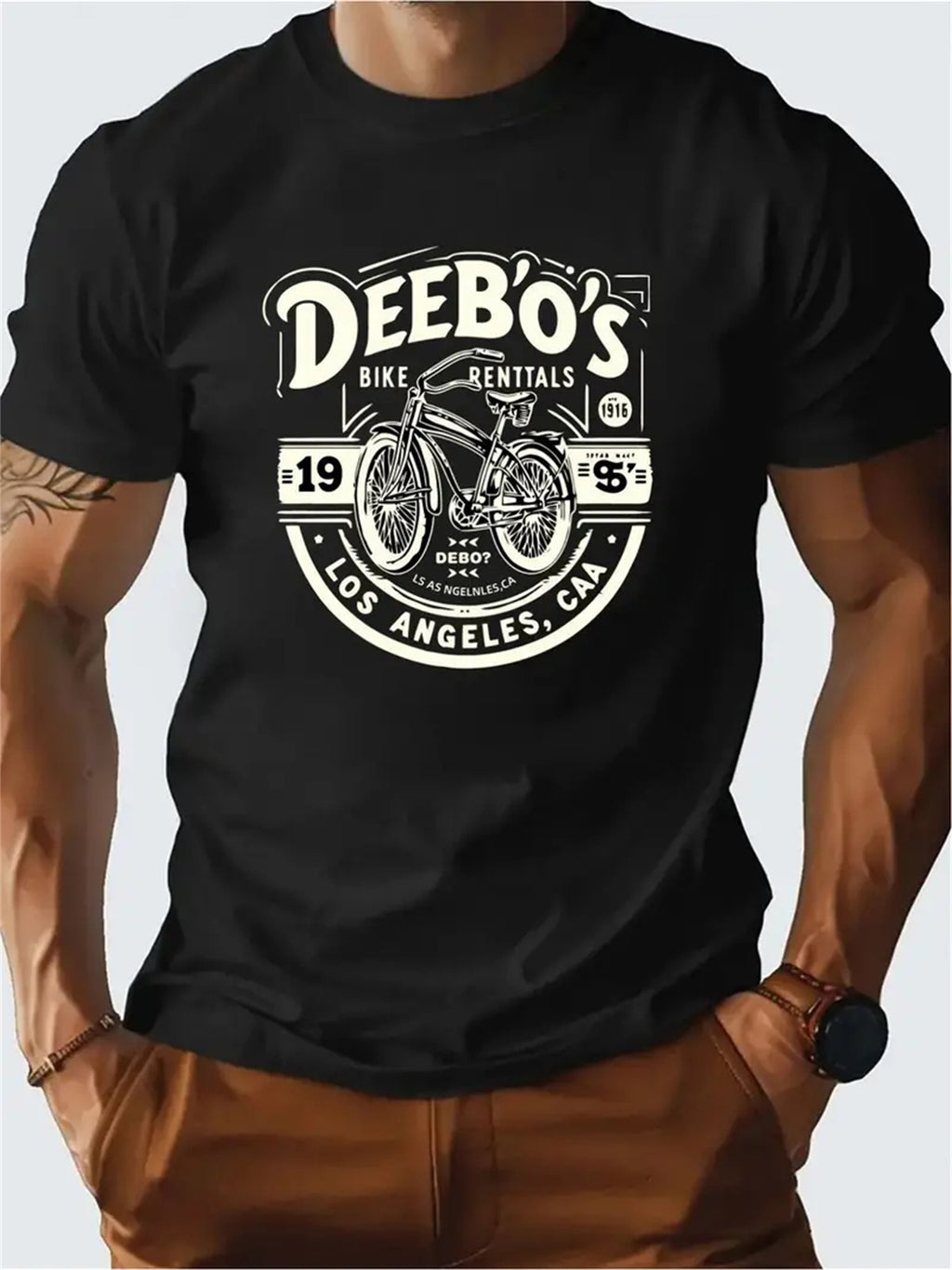 Men's Creative Tops, Casual Short Sleeved Round Neck T-shirts, Summer Outdoor Men's Clothing