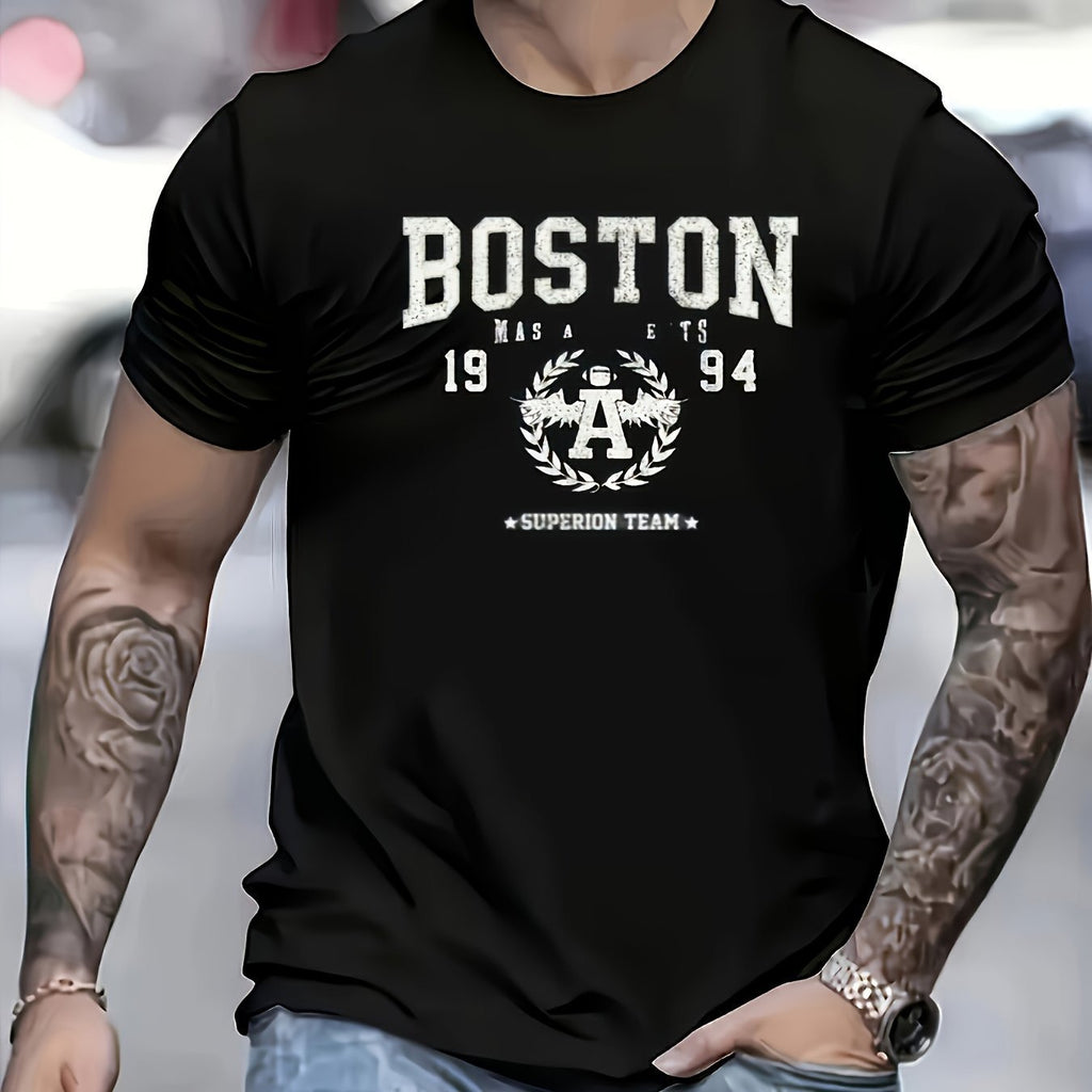 Men's Innovative Digital Printed T-shirt - Breathable Polyester Blend, Round Neck, Machine Washable - Perfect Choice For Summer Outdoor Activities