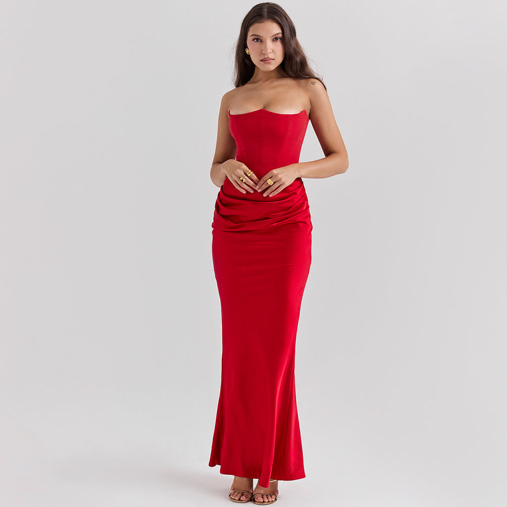 Slim Tube Top Long Dress Fashion