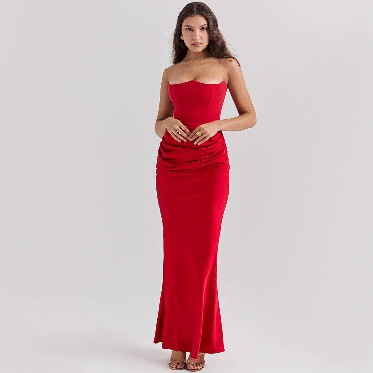 Slim Tube Top Long Dress Fashion