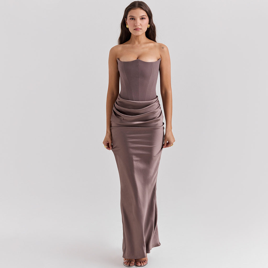Slim Tube Top Long Dress Fashion