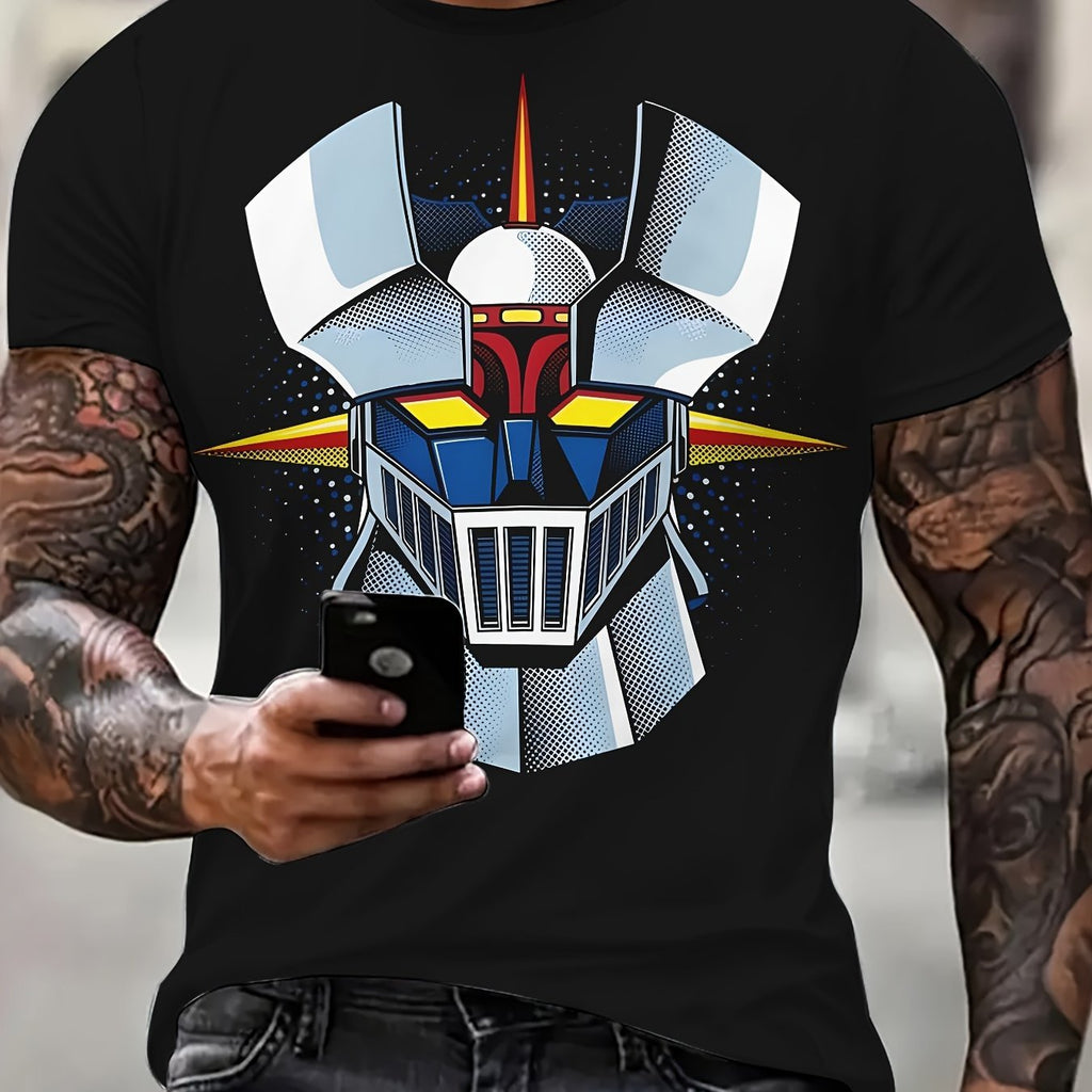 Men's T-shirt, Summer Creative 3D Printing, Round Neck Short Sleeved, Casual Daily Wear, Soft Elastic Fabric