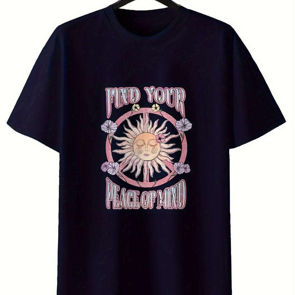 Round Neck Printed T-shirt Casual Short Sleeved Top For Spring And Summer, Personalized And Comfortable For Both Men And Women