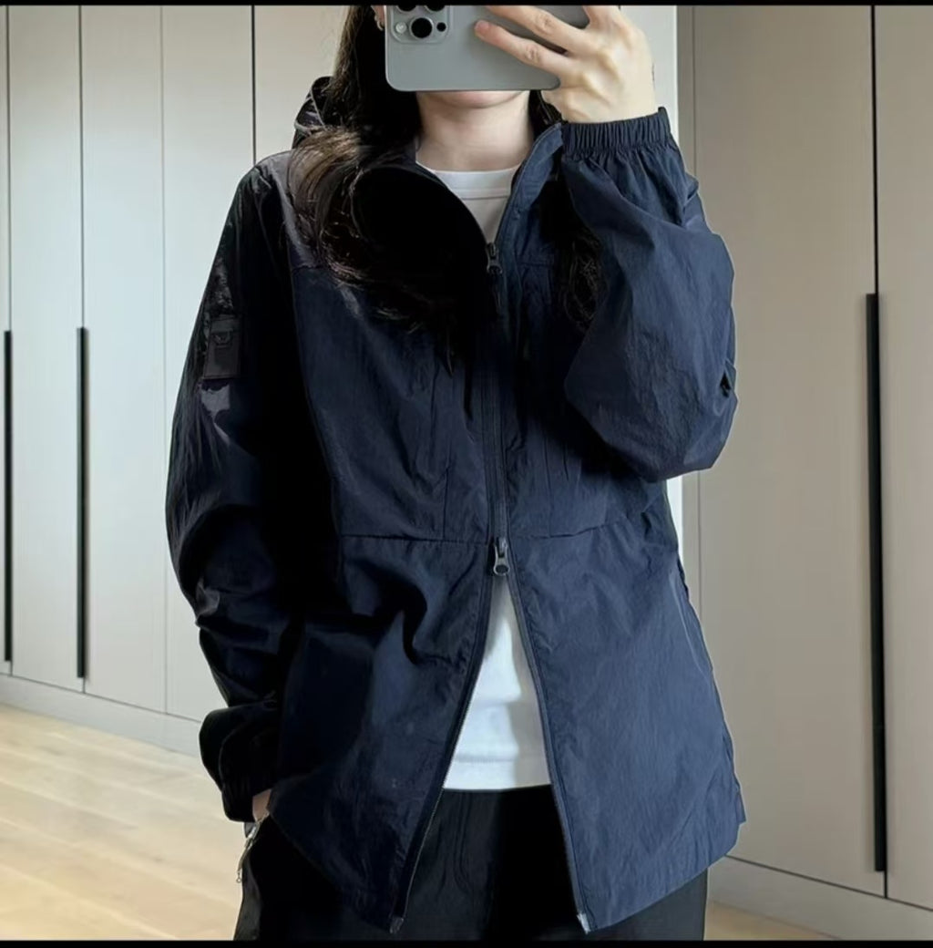 Summer Outdoor Softshell Sun Protection Jacket  Sporty Style, Lightweight & Water-Resistant Breathable, Casual Outdoor Hoodie Thin Design For Hiking & Climbing