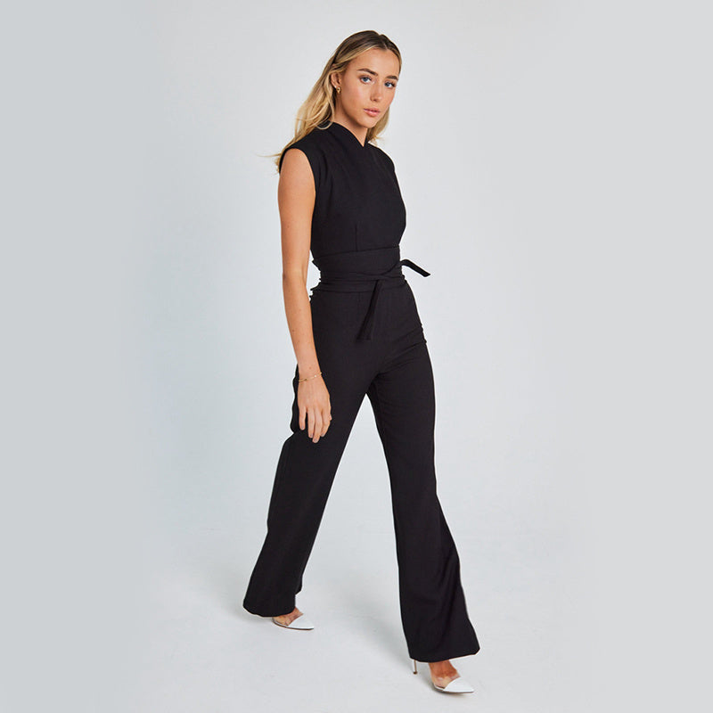 Ladies V-neck Casual Wide Leg Long