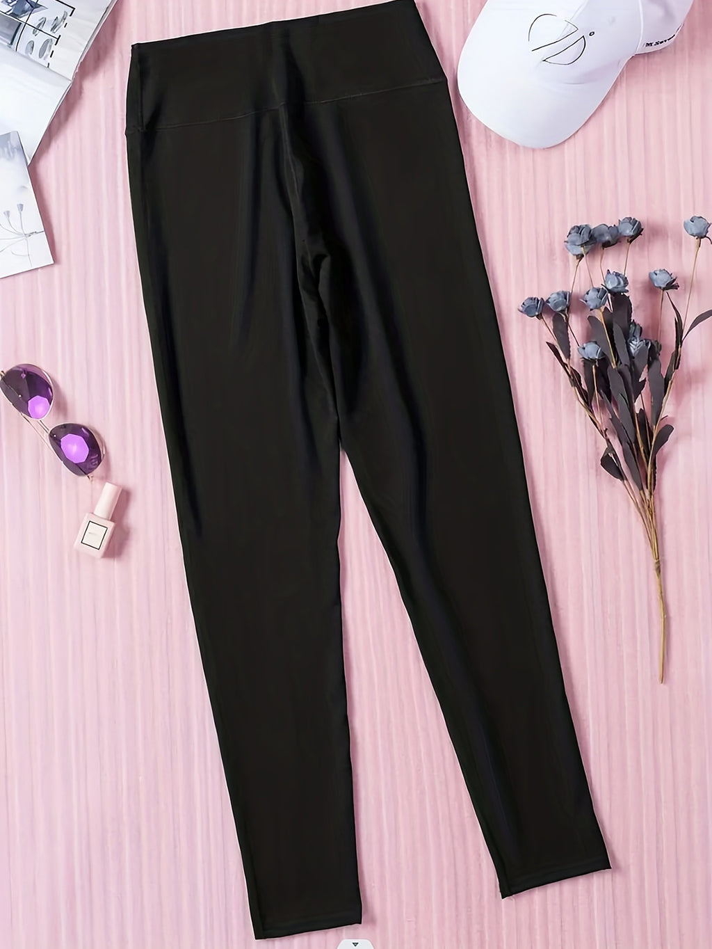 Plus Size Burnt Flower Solid Color Bottom Women's Pants
