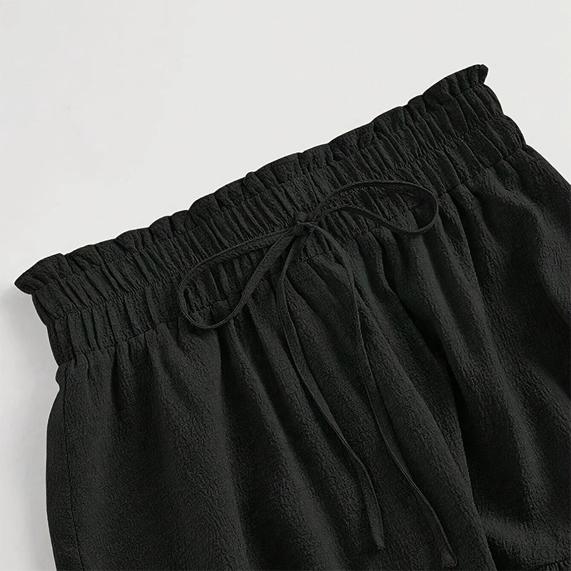 Women's Solid Color High-Waist Knot Detail Flowy Pleated Midi Skirt - Elegant A-Line Skirt For Spring Summer