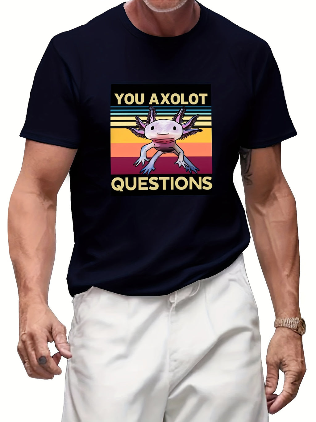 Round Neck Printed T-shirt Casual Short Sleeved Top For Spring And Summer, Personalized And Comfortable For Both Men And Women