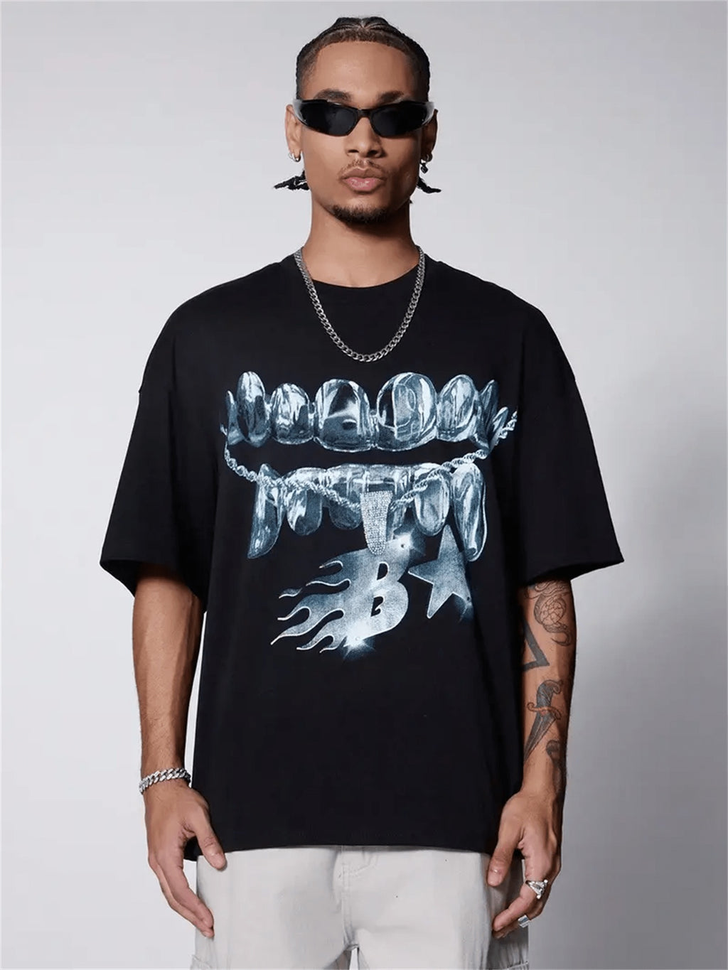 Men's Patterned Printed T-shirt, Summer Casual Short Sleeved T-shirt