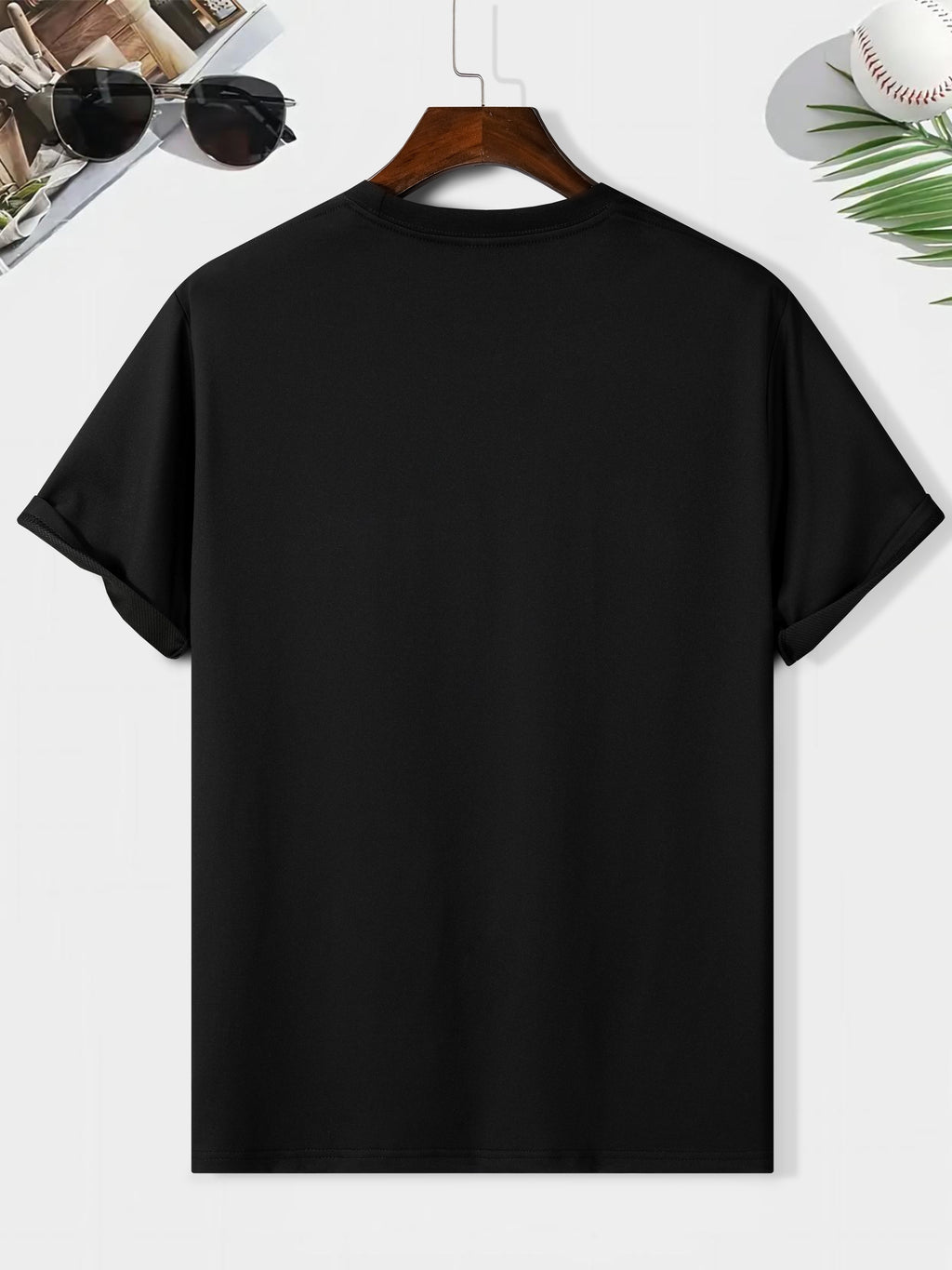 Wait A Minute, When You Come Back, You Forgot Your Nonsense. Printed Men's Round Neck Short Sleeved T-shirt, Fashionable Regular Version T-shirt, Top For Spring And Summer Holidays