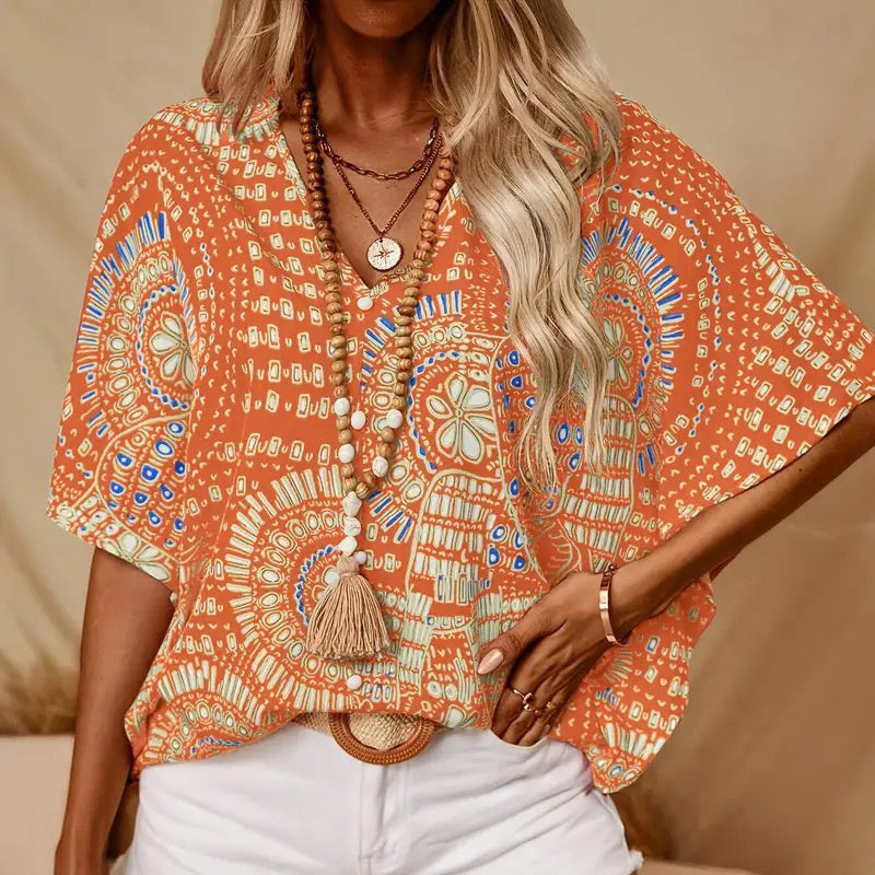 Women's V-Neck Vacation Top