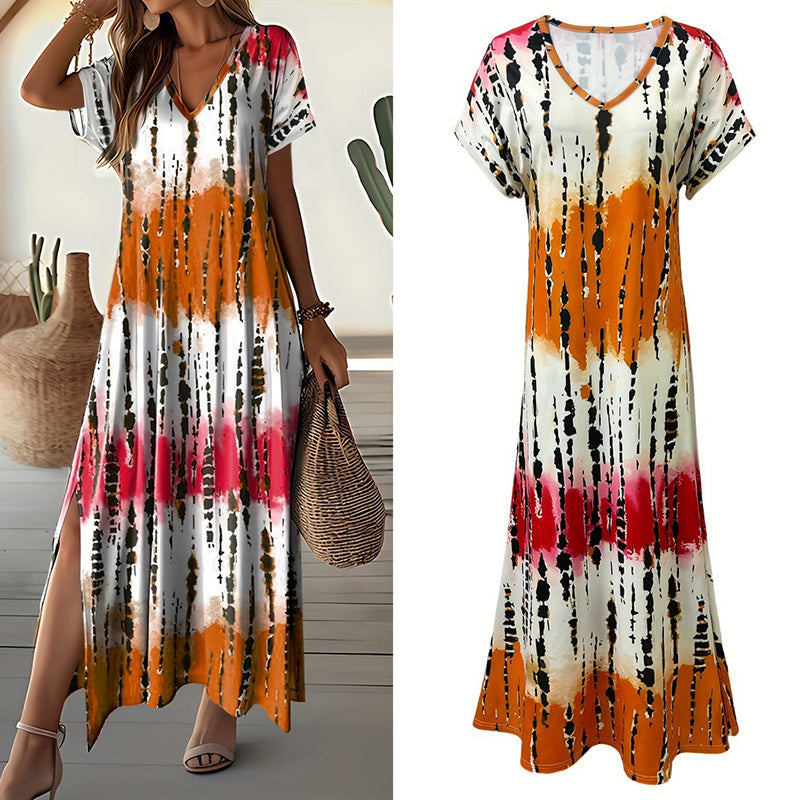Jasmine Dress Short Sleeve V Neck !