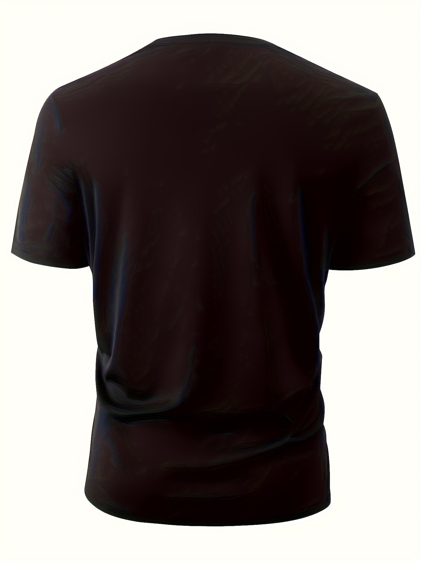Men's Casual Geometric Pattern T-shirt - Round Neck, Short Sleeved, Machine Washable - Perfect Choice For Summer