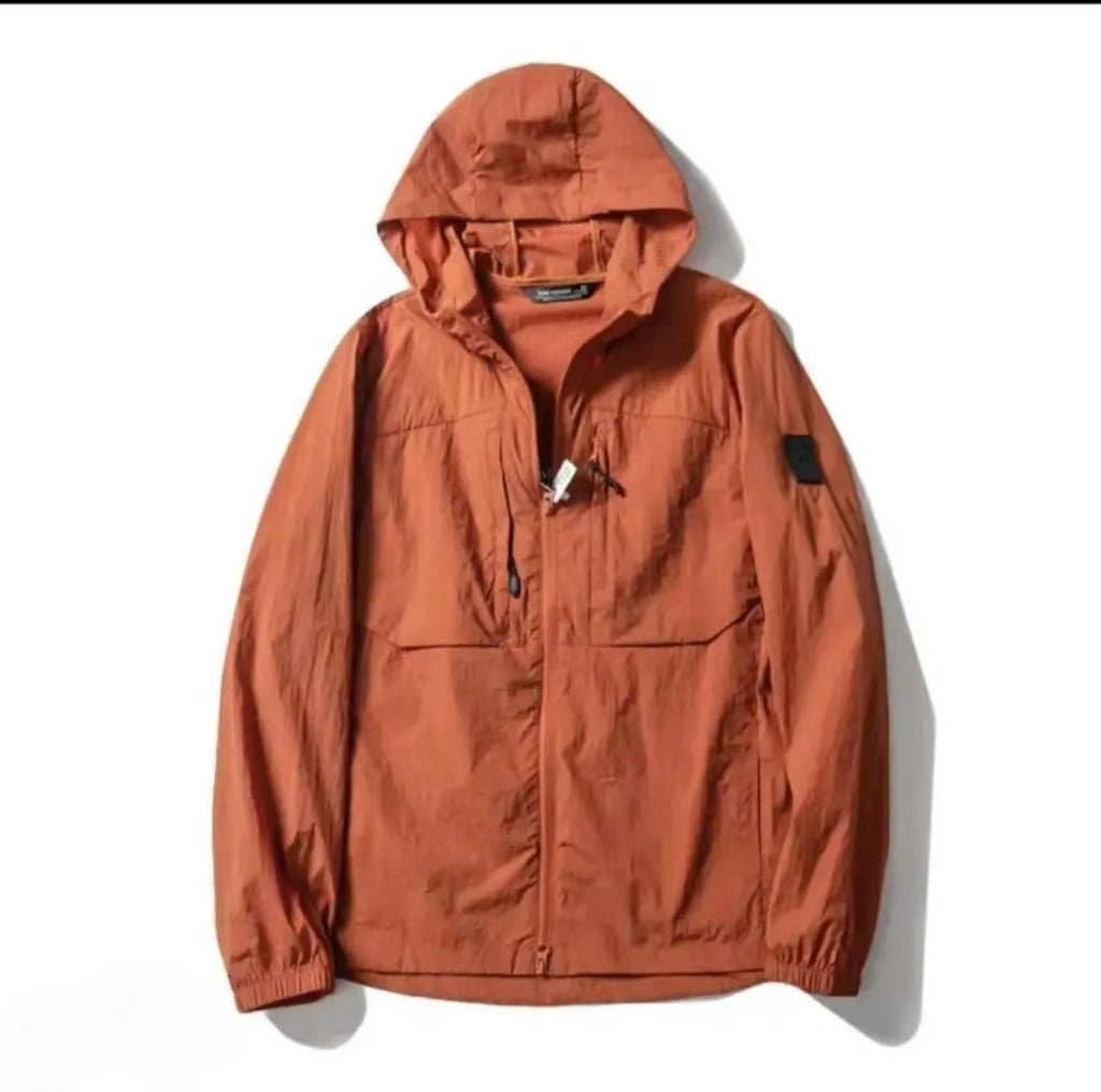 Summer Outdoor Softshell Sun Protection Jacket  Sporty Style, Lightweight & Water-Resistant Breathable, Casual Outdoor Hoodie Thin Design For Hiking & Climbing