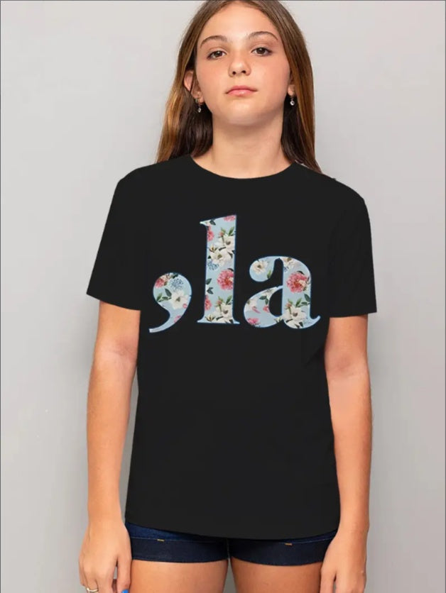 Girls' Fun Cartoon Graphic Tee - Casual Crew Neck, Machine Washable - Perfect For Summer