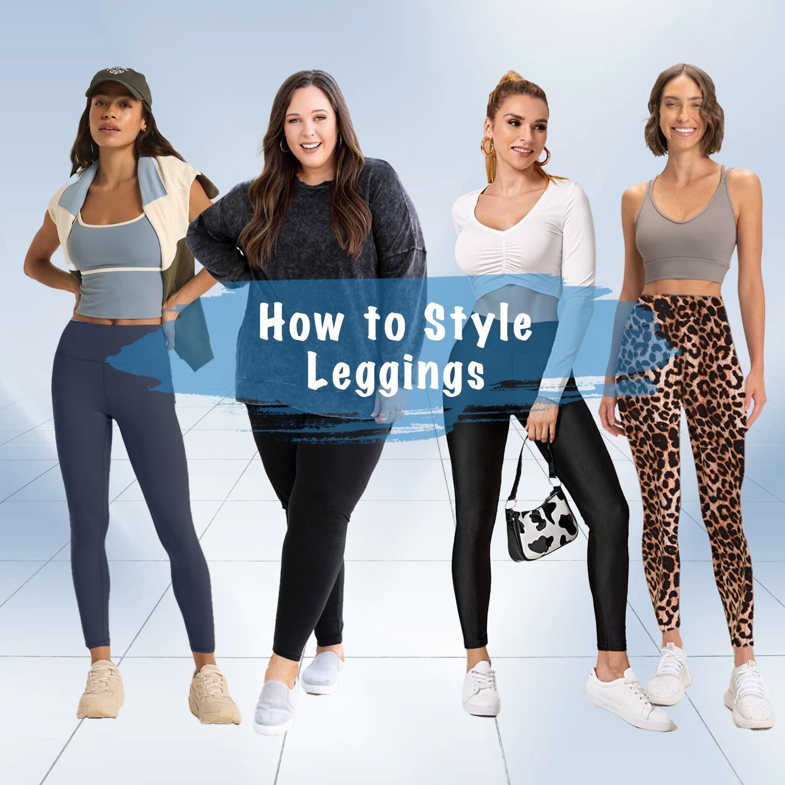 High Waisted Leggings For Women - No See Through Tummy Control Cycling Workout Yoga Pants Reg & Plus
