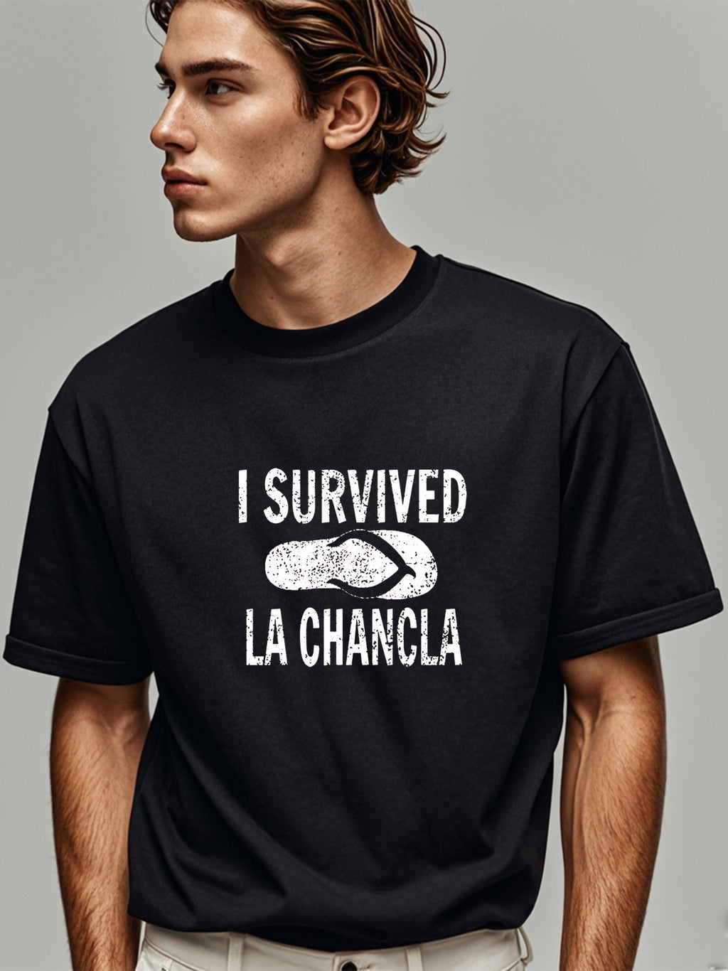 I Escaped The Flying Shoe Print, Men's Round Neck Short Sleeved Summer T-shirt, Casual And Comfortable For Daily Wear