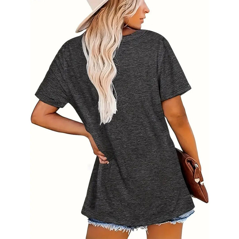 Women's Desert Horse Sunset Print Tee - Bohemian Round Neck Summer Top