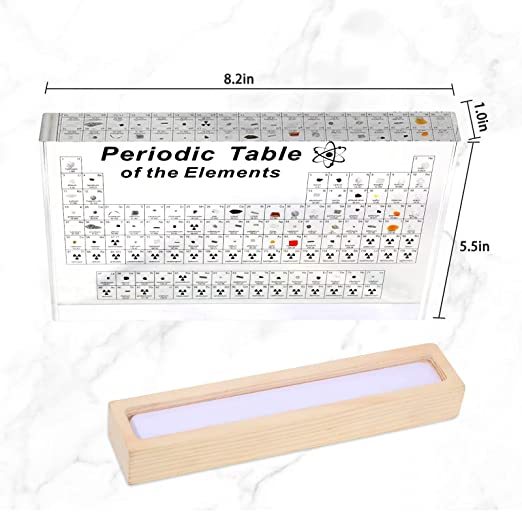 Acrylic Periodic Table of Elements - 83 Real Element Samples Science Gift for Students