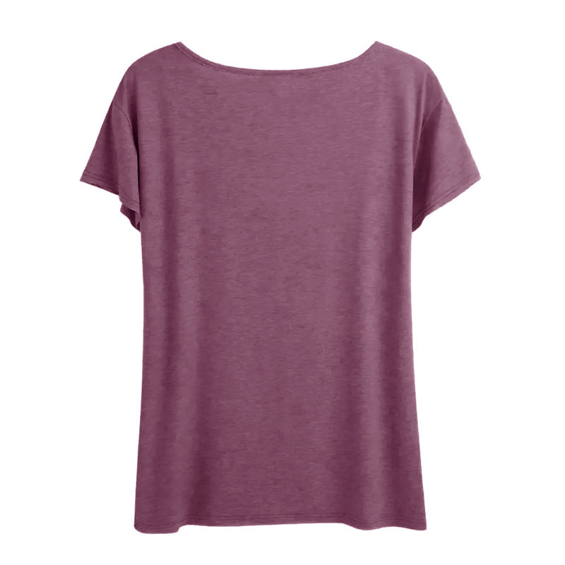 Women's Round Neck Short Sleeve T-Shirt With Leopard Heart Print, Casual Summer Top