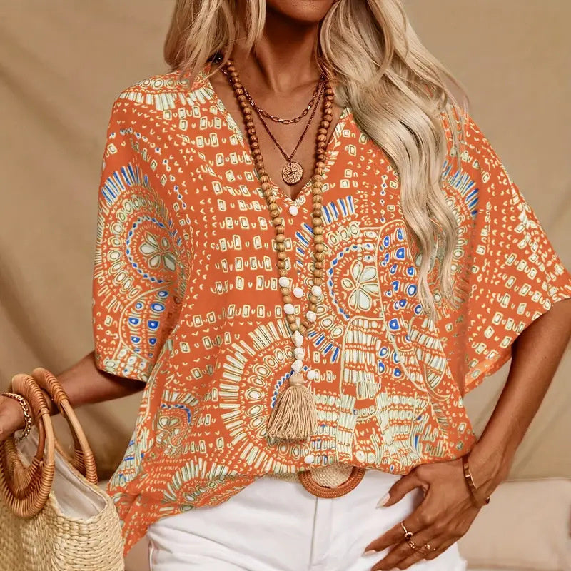 Women's V-Neck Vacation Top