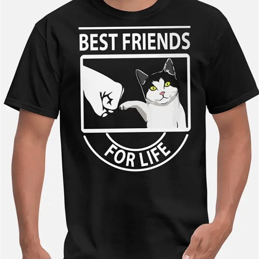 Men's Creative Tops, Casual Short Sleeved Round Neck T-shirts, Summer Outdoor Men's Clothing