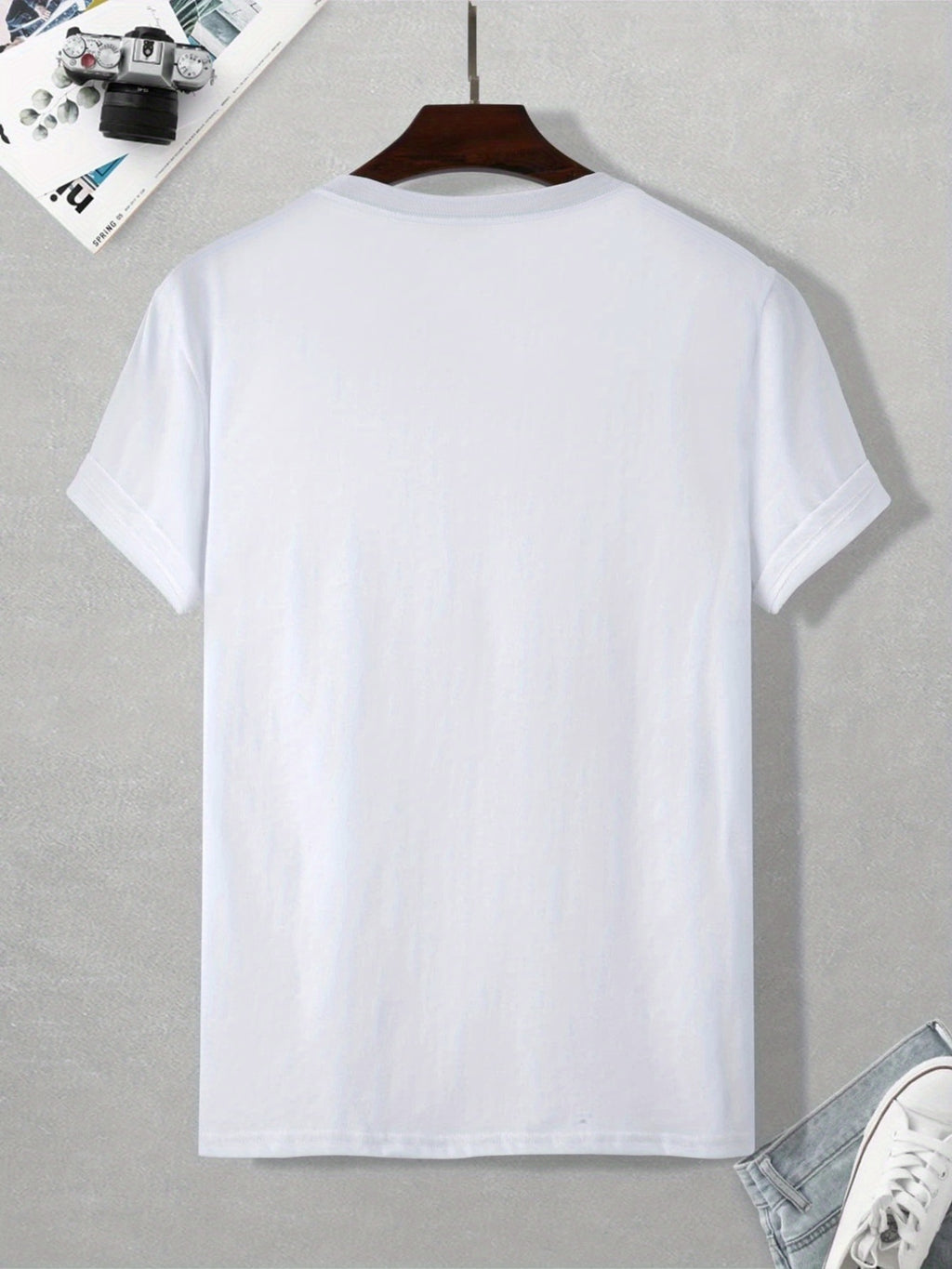 Letter RESPECT Pattern Printed Men's T-shirt, Patterned T-shirt Men's Summer Clothing, Men's Clothing
