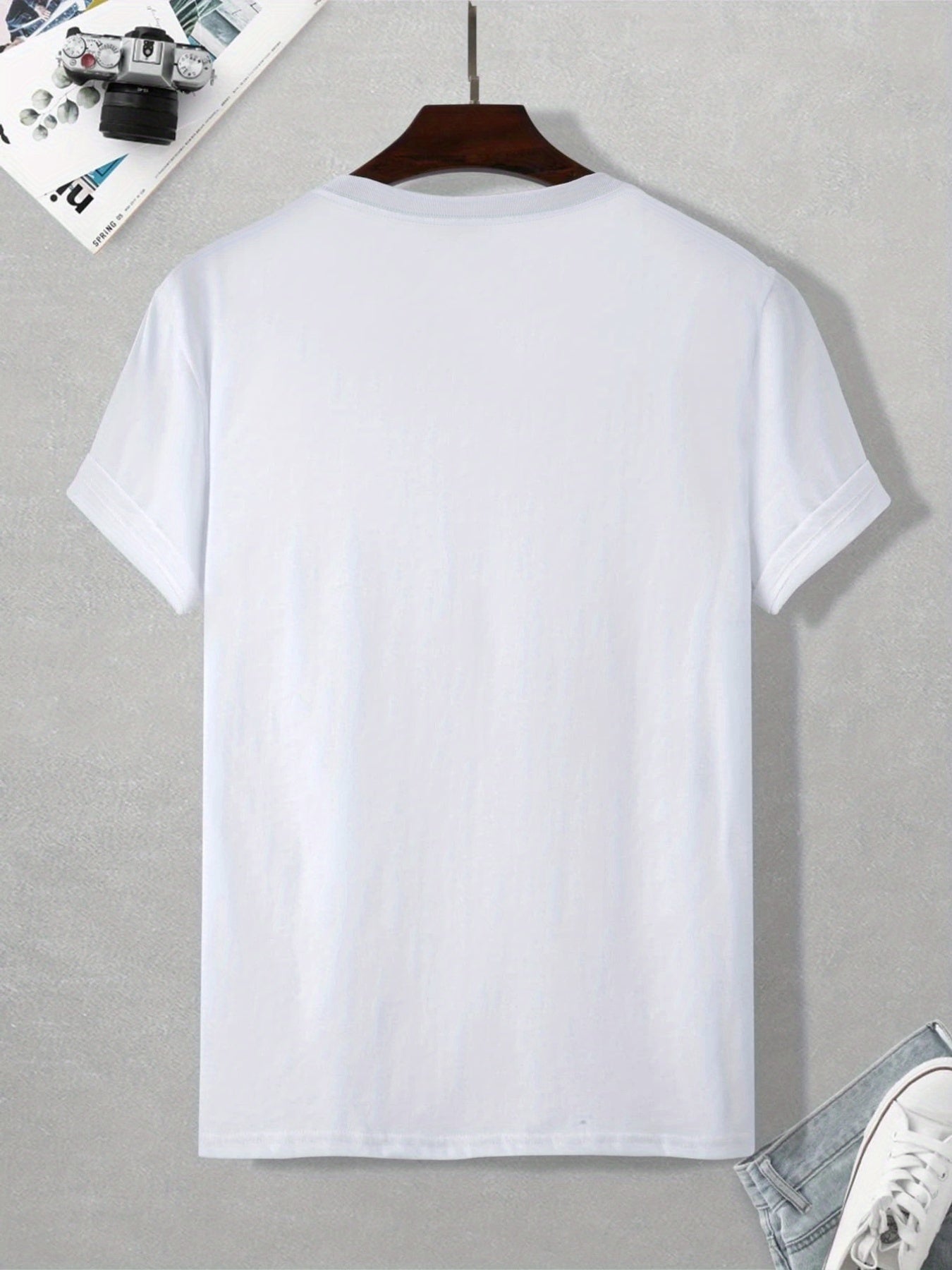 Letter RESPECT Pattern Printed Men's T-shirt, Patterned T-shirt Men's Summer Clothing, Men's Clothing