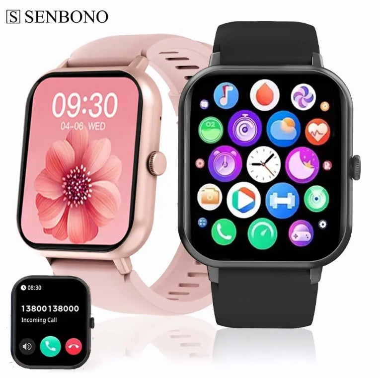 Smartwatch for Women and Men - Bluetooth Call Heart Rate Monitor Fitness Tracker Waterproof for iOS and Android