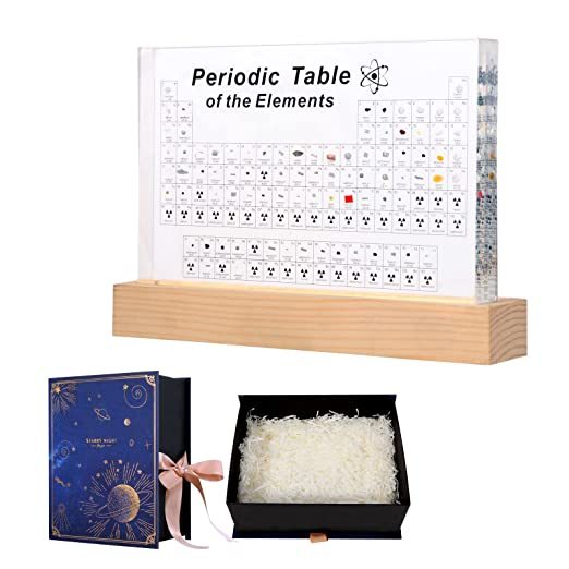 Acrylic Periodic Table of Elements - 83 Real Element Samples Science Gift for Students