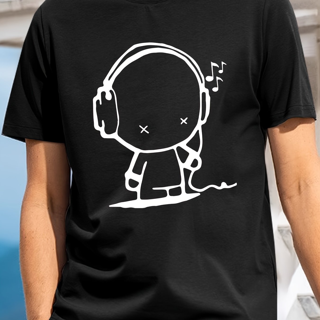 Fashionable Men's Summer New Round Neck Casual T-shirt Short Sleeved T-shirt Men's Creative Letter Pattern Print