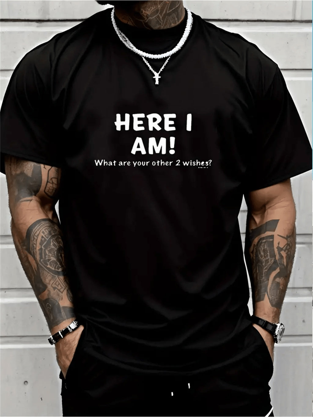 Men's Creative Tops, Casual Short Sleeved Round Neck T-shirts, Summer Outdoor Men's Clothing