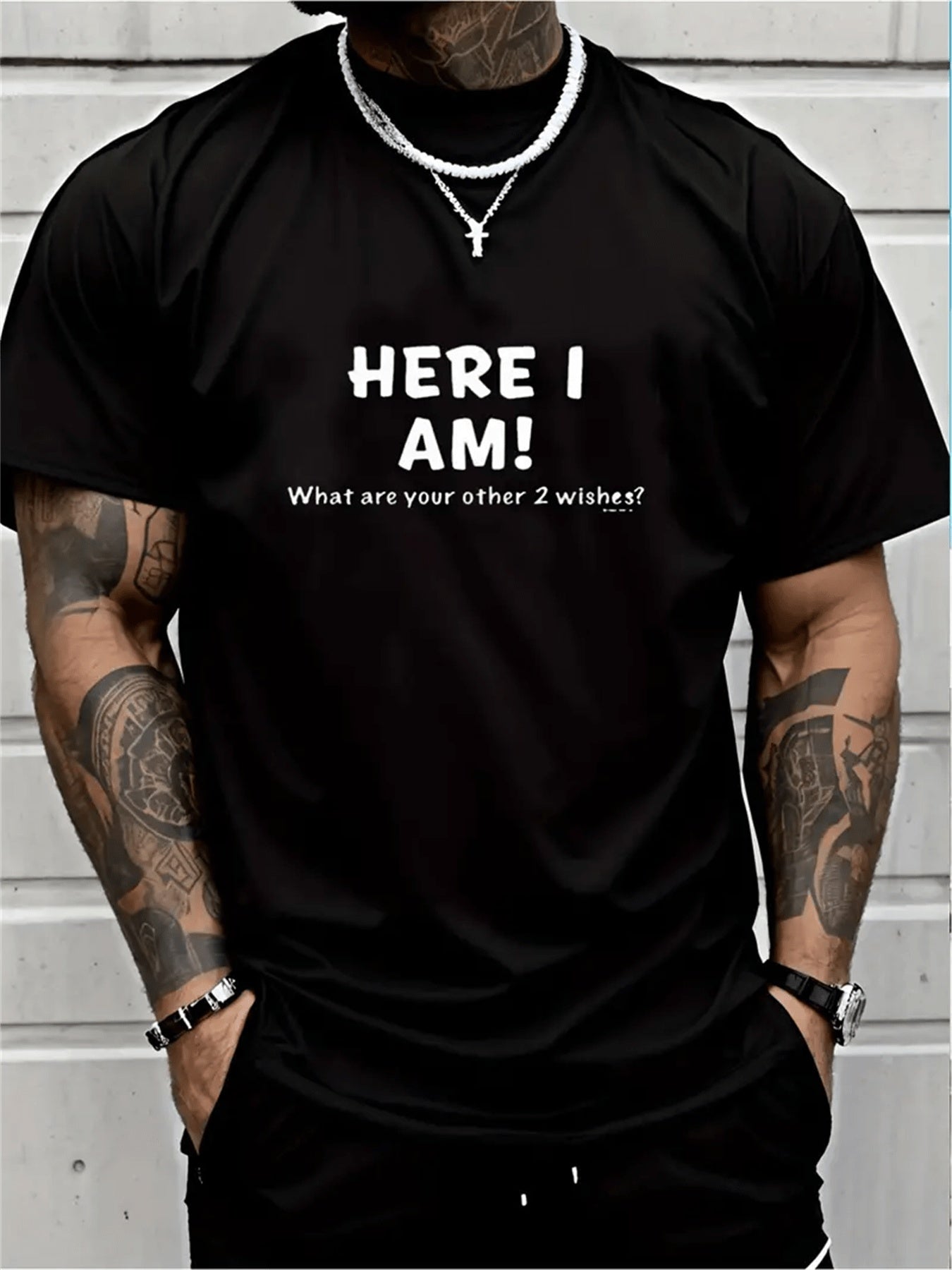 Men's Creative Tops, Casual Short Sleeved Round Neck T-shirts, Summer Outdoor Men's Clothing