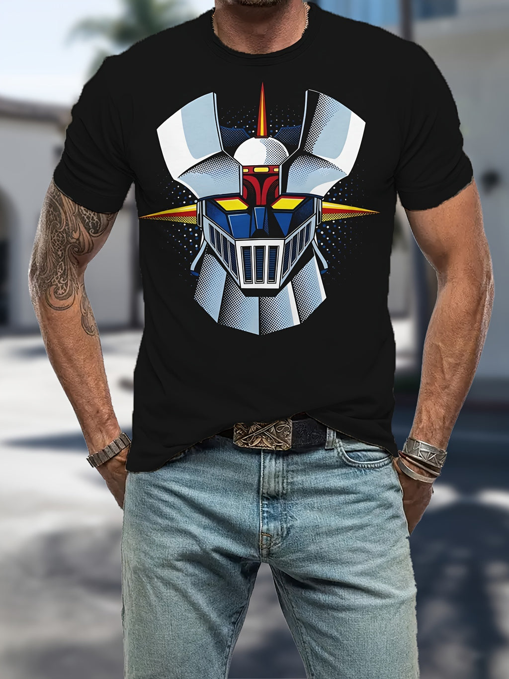 Men's T-shirt, Summer Creative 3D Printing, Round Neck Short Sleeved, Casual Daily Wear, Soft Elastic Fabric