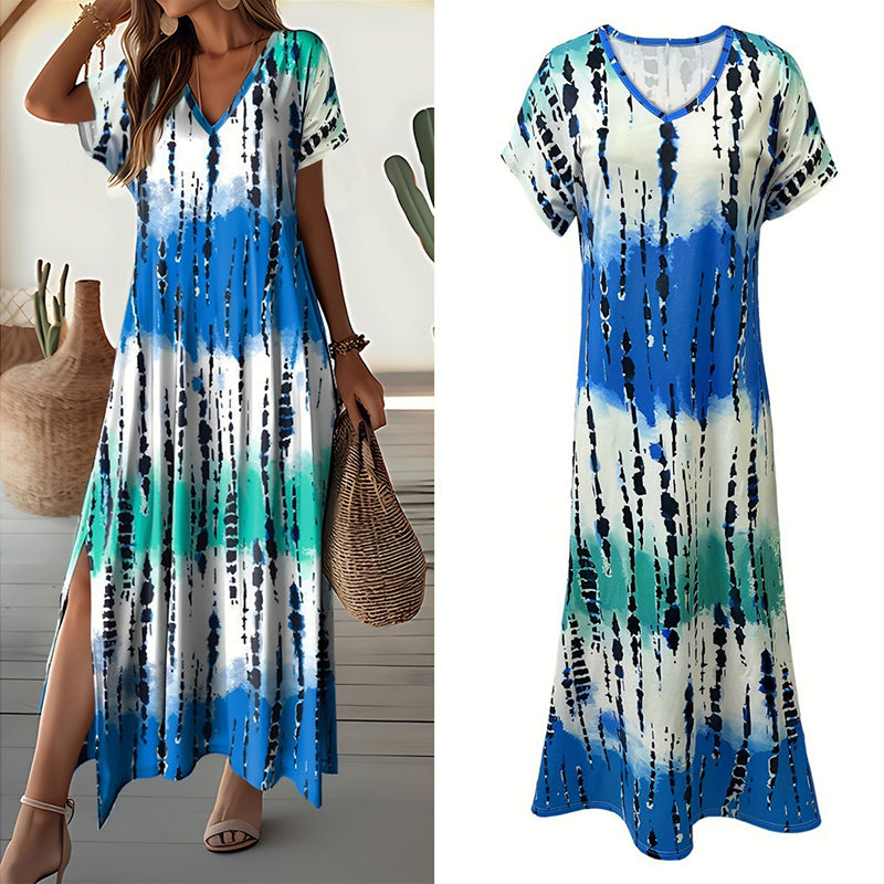 Jasmine Dress Short Sleeve V Neck !