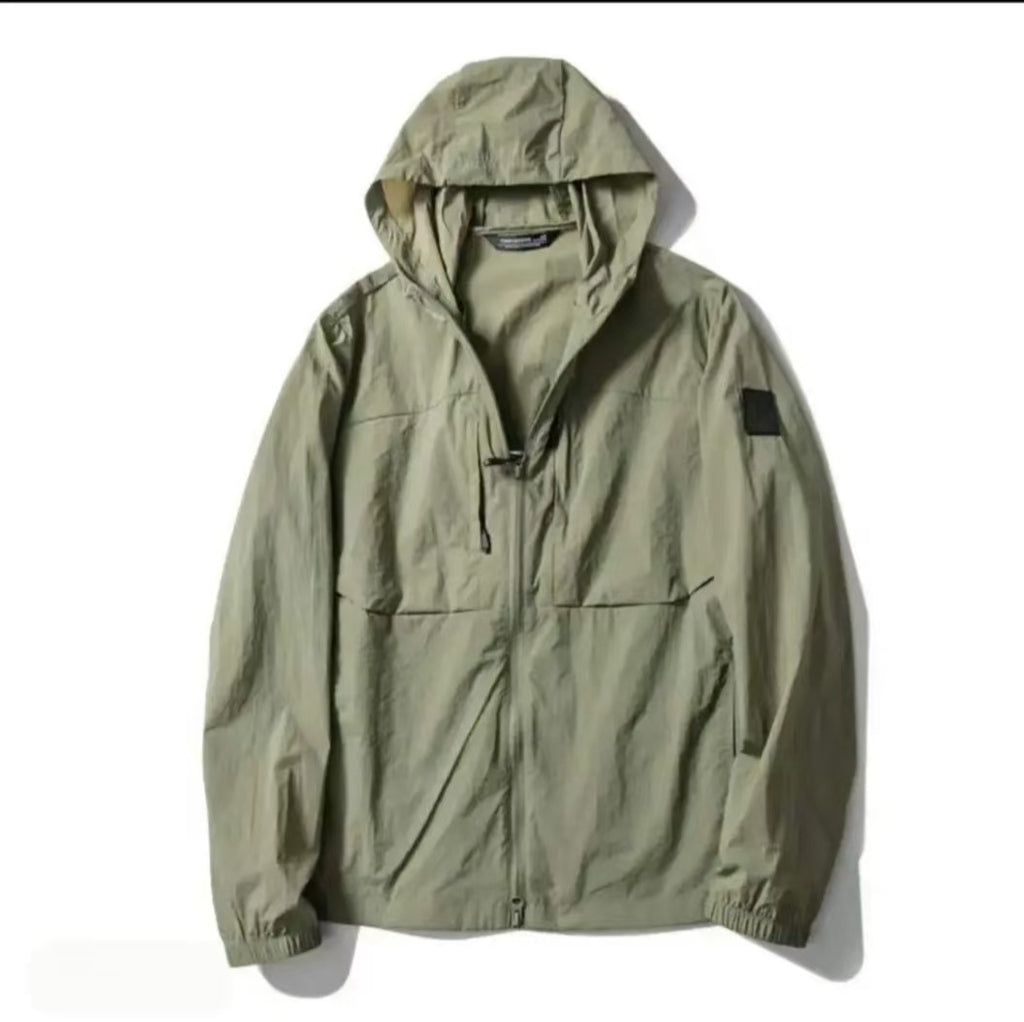 Summer Outdoor Softshell Sun Protection Jacket  Sporty Style, Lightweight & Water-Resistant Breathable, Casual Outdoor Hoodie Thin Design For Hiking & Climbing