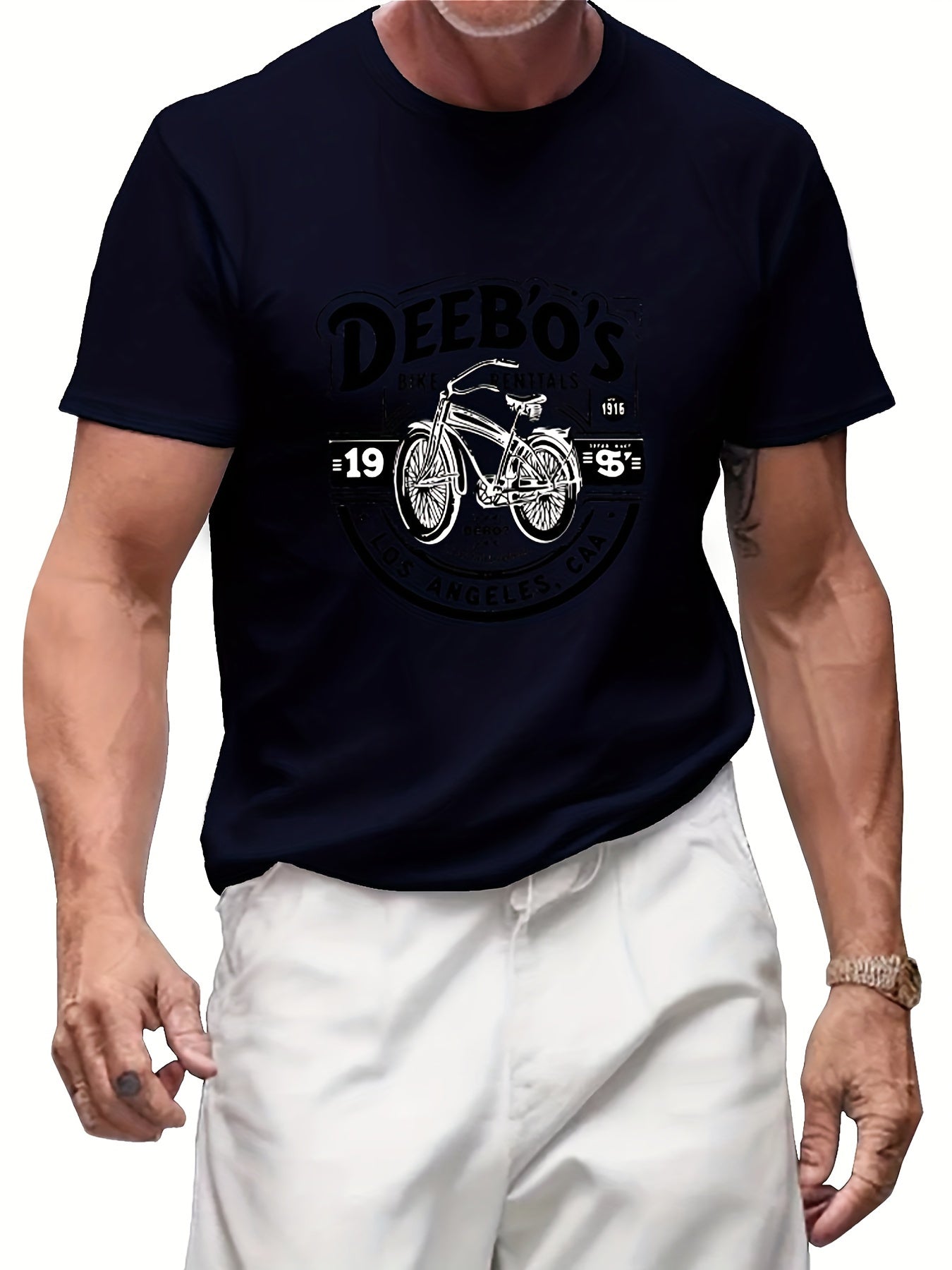 Round Neck Printed T-shirt Casual Short Sleeved Top For Spring And Summer, Personalized And Comfortable For Both Men And Women