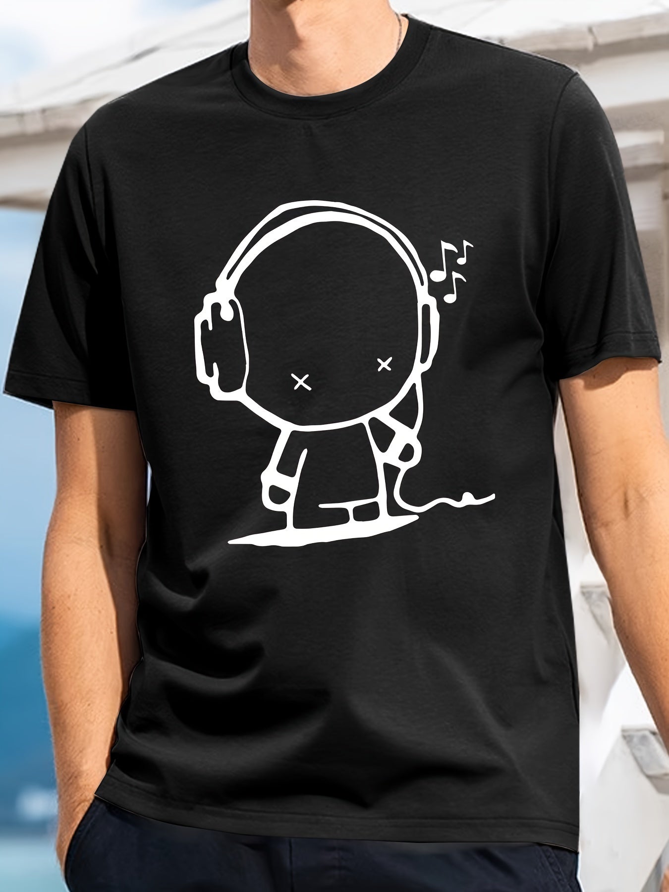 Fashionable Men's Summer New Round Neck Casual T-shirt Short Sleeved T-shirt Men's Creative Letter Pattern Print