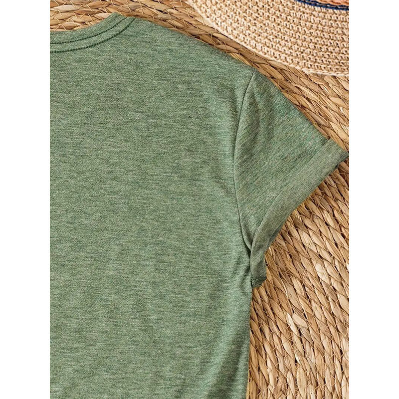 Women's Round Neck Eye Print Short Sleeve T-Shirt Simple Casual Spring Summer Tee